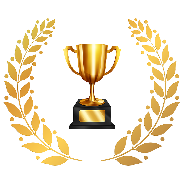 Multi-award winning trophy and wreath