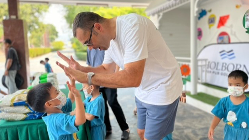 Holborn team meeting children at the Orphanage
