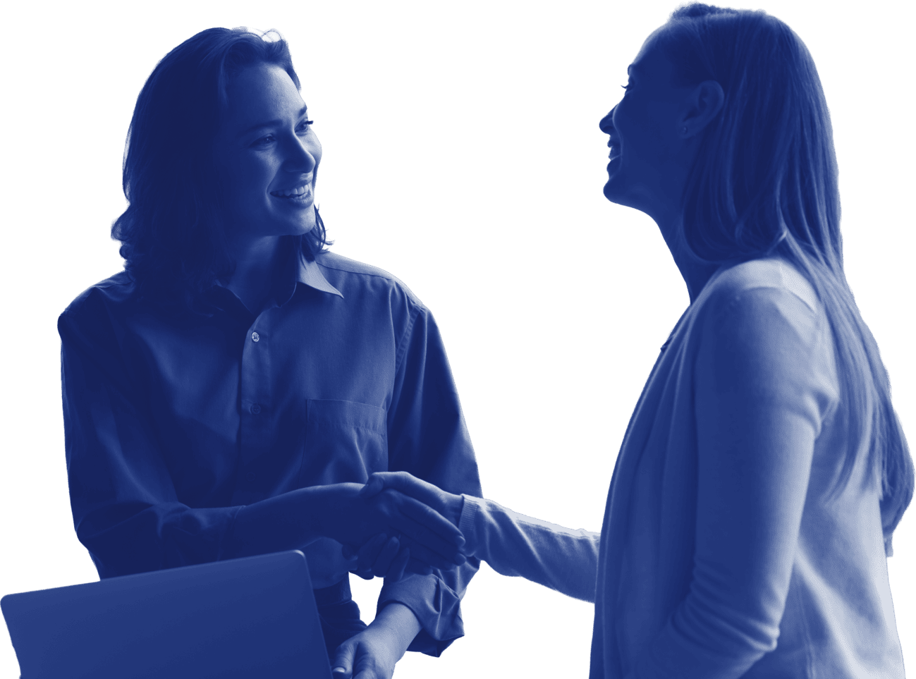 Two women discussing financial plans together