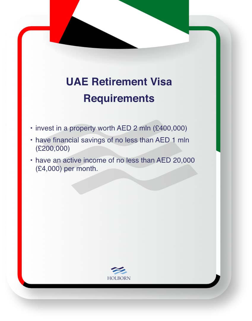 who is eligible for a UAE retirement visa